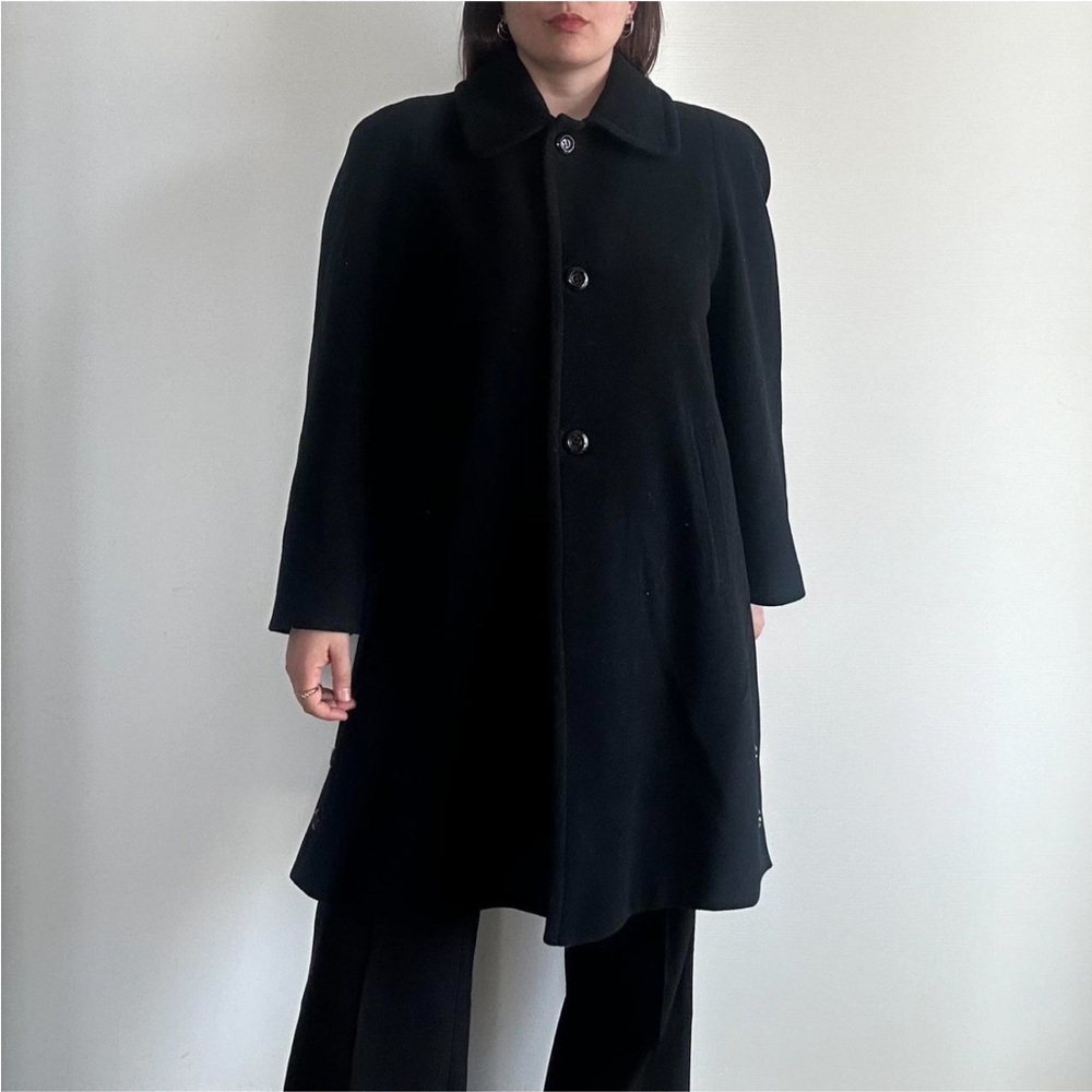 Vintage Italian Black Wool Coat